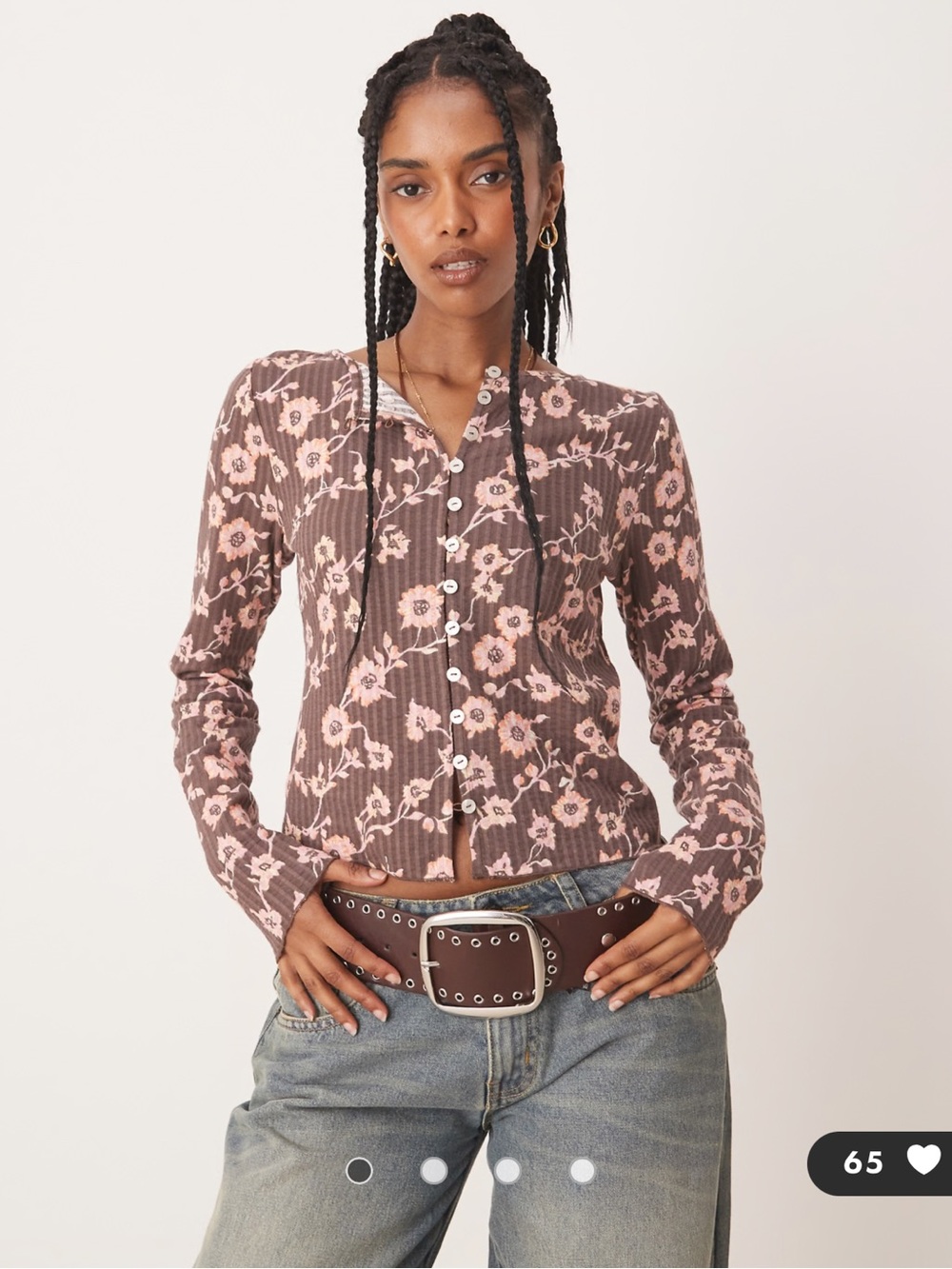 Free People 100% Cotton Tilly Long Sleeve Top